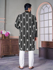 Royal Linen Mens Kurta With Embroidery Sequins Work Kurtas