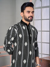 Royal Linen Mens Kurta With Embroidery Sequins Work Kurtas