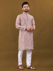 Mens Kurta Pajama In Matka Silk With Silver Zari Work