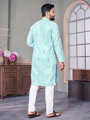 Royal Linen Mens Kurta With Embroidery Sequins Work Kurtas