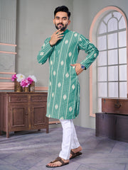 Royal Linen Mens Kurta With Embroidery Sequins Work Kurtas