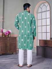 Royal Linen Mens Kurta With Embroidery Sequins Work Kurtas