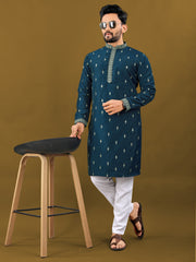 Function Wear Rama Color Matka Silk Wear Men's Kurta And Pajama
