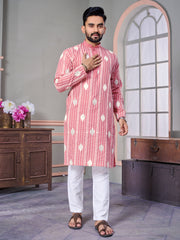 Royal Linen Mens Kurta With Embroidery Sequins Work Kurtas