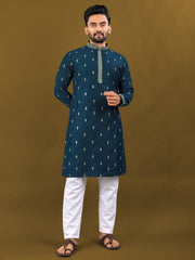 Function Wear Rama Color Matka Silk Wear Men's Kurta And Pajama