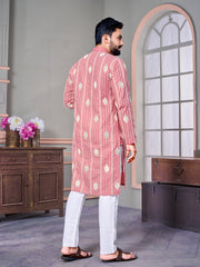 Royal Linen Mens Kurta With Embroidery Sequins Work Kurtas