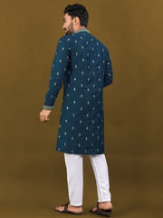 Function Wear Rama Color Matka Silk Wear Men's Kurta And Pajama