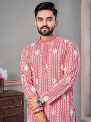 Royal Linen Mens Kurta With Embroidery Sequins Work Kurtas
