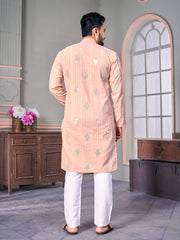 Royal Linen Mens Kurta With Embroidery Sequins Work Kurtas