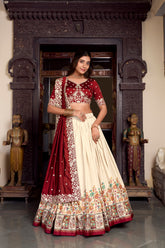 Floral Printed Lehenga Choli With Butti Work Dupatta For Wedding