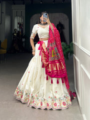 Sequins With Thread Embroidery Work Lehenga Choli