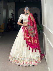 Sequins With Thread Embroidery Work Lehenga Choli