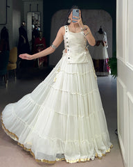 14 METER FULL GHER NAVRATRI SHOWSTOPPER LEHENGA CHOLI WITH MIRROR KOTI