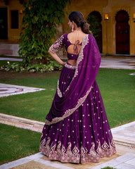 PURPLE COLOR RANGOLI CRUSH EMBROIDERED LEHENGA CHOLI
