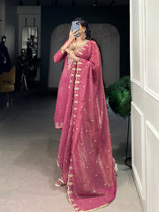 Elegant Silver Glory Embroidered Suit Set For Women