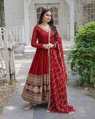 Elegance Style Multi Sequins Embroidered Work Women Gown