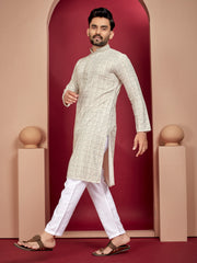 Multi Wedding Mens Kurta Pajama In Rayon With Heavy Lucknowi And Printed Work