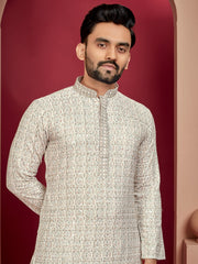 Multi Wedding Mens Kurta Pajama In Rayon With Heavy Lucknowi And Printed Work