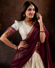 KALYANI COTTON LEHENGA CHOLI PAIRED WITH FLOWING GEORGETTE DUPATTA
