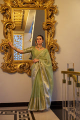 Pista Color Weightless Tissue Shimmer Saree