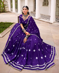 TRADITIONAL BANDHEJ PRINT PURE CHANDERI BEAUTIFUL LEHENGA CHOLI