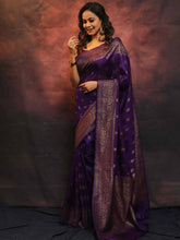 RADIANT PURPLE SOFT SILK SAREE WITH DESERVING BLOUSE PIECE