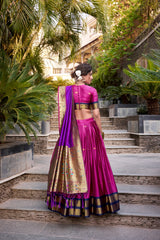 Excellent Pink Jacquard Paithani Festival Wear Lehenga Choli