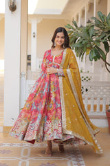 Premium Readymade Alia Cut Gown With Dupatta Set BY MITVAL