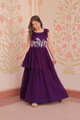 Purple Elegant Peplum Style Gown – Premium Designer Collection