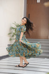 Summer Dress in Multi Color Georgette With Digital Print Western Dress for Summer