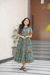Summer Dress in Multi Color Georgette With Digital Print Western Dress for Summer
