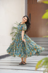 Summer Dress in Multi Color Georgette With Digital Print Western Dress for Summer