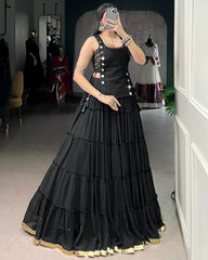 14 METER FULL GHER NAVRATRI SHOWSTOPPER LEHENGA CHOLI WITH MIRROR KOTI