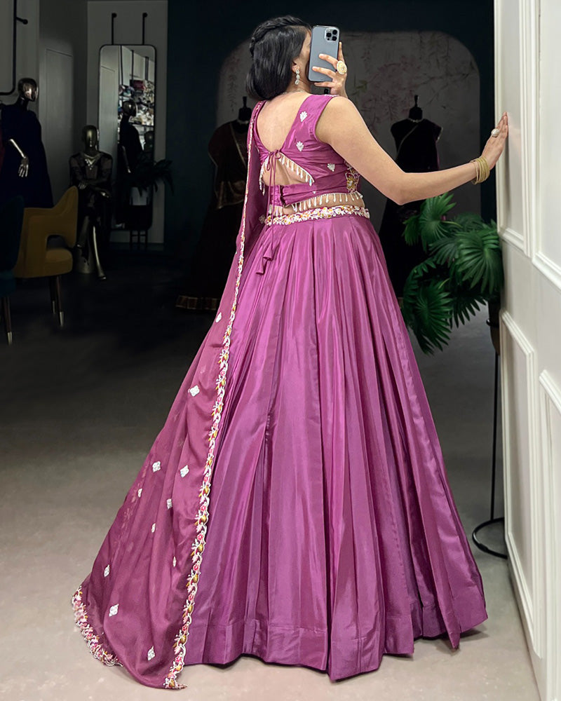 Designer Sequins Thread Embroidered Work Wedding Lehenga Choli