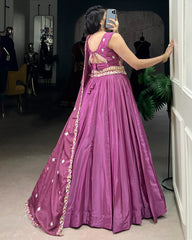 Designer Sequins Thread Embroidered Work Wedding Lehenga Choli