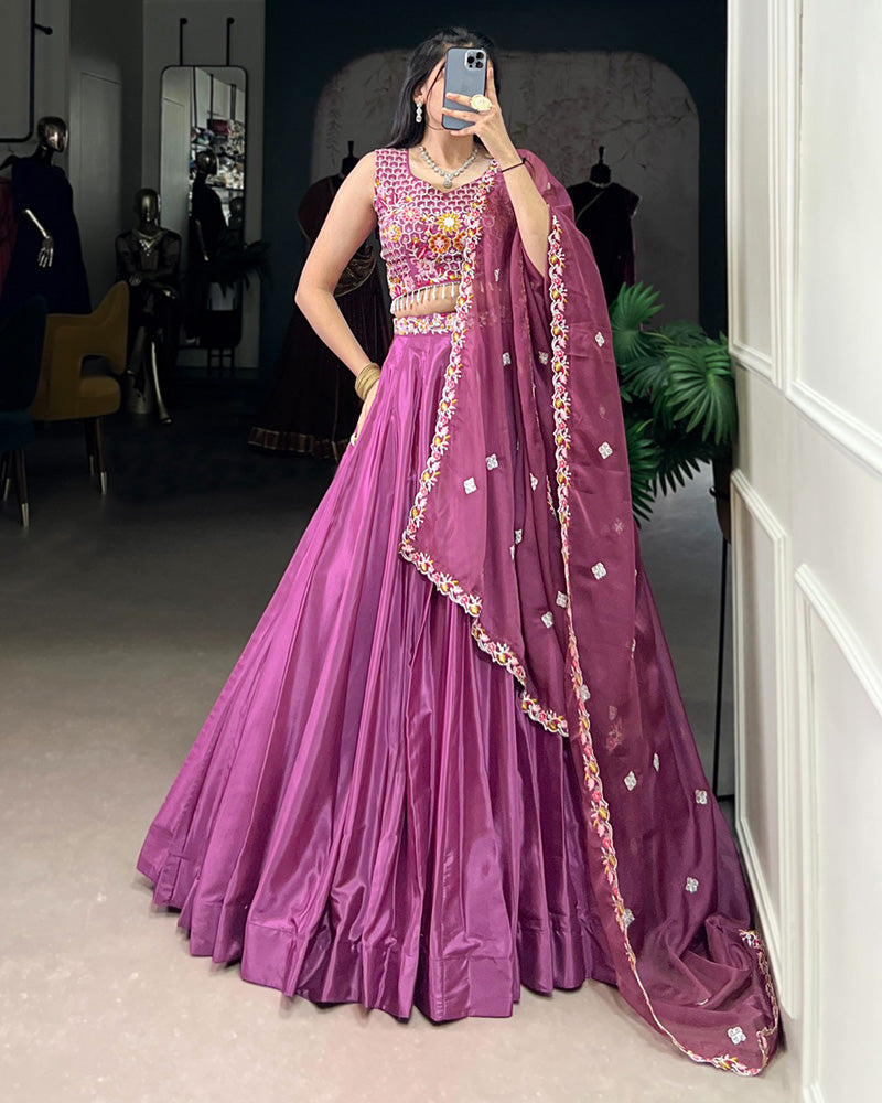 Designer Sequins Thread Embroidered Work Wedding Lehenga Choli