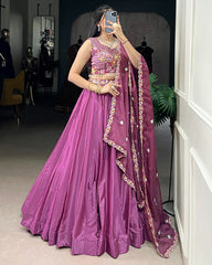 Designer Sequins Thread Embroidered Work Wedding Lehenga Choli