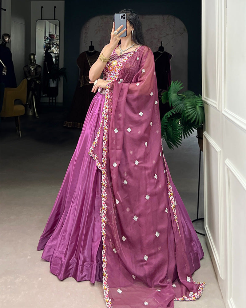 Designer Sequins Thread Embroidered Work Wedding Lehenga Choli