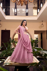 Royal Vichitra Silk Sequins Embroidered Lehenga Choli Set