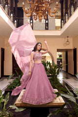 Royal Vichitra Silk Sequins Embroidered Lehenga Choli Set