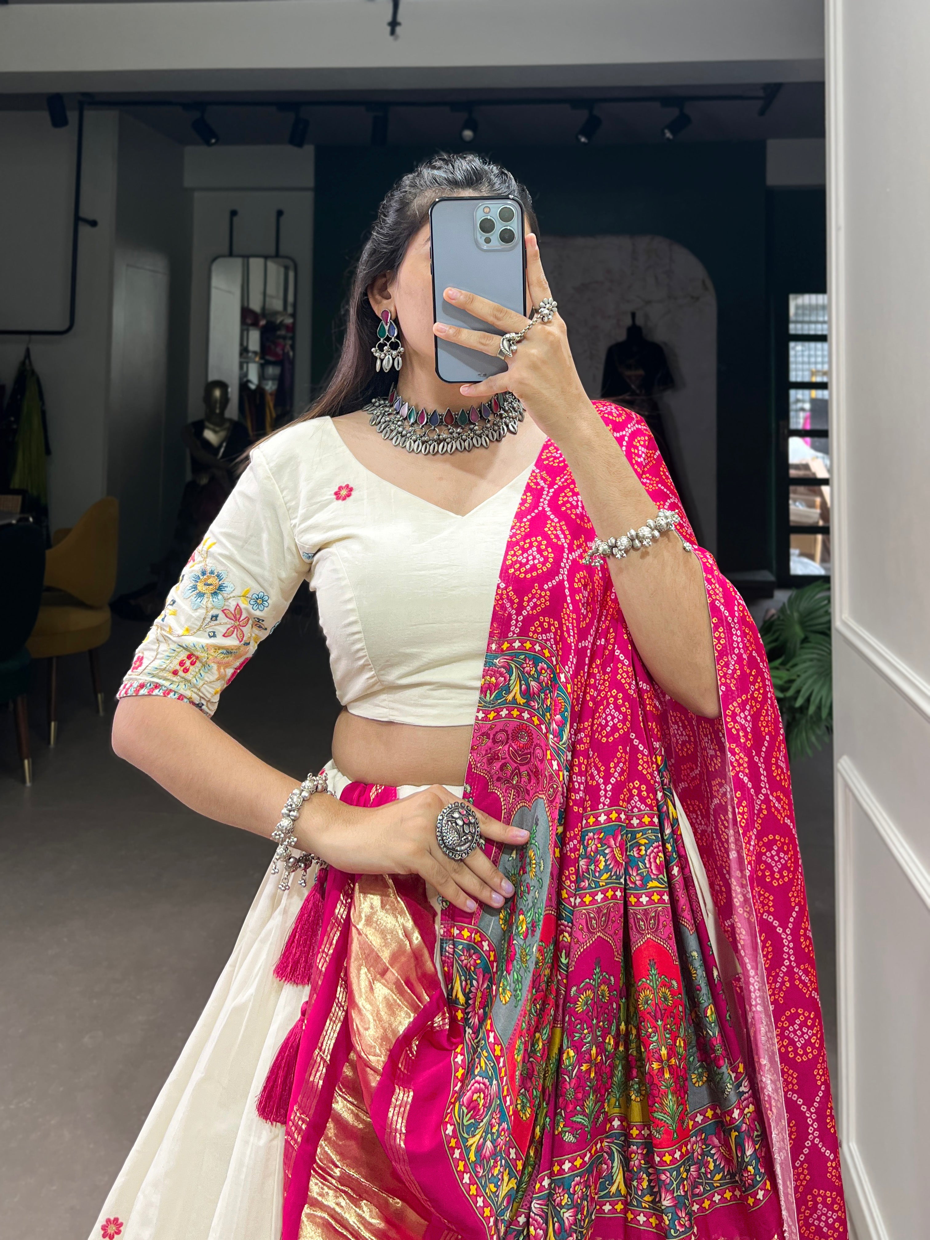 Sequins With Thread Embroidery Work Lehenga Choli
