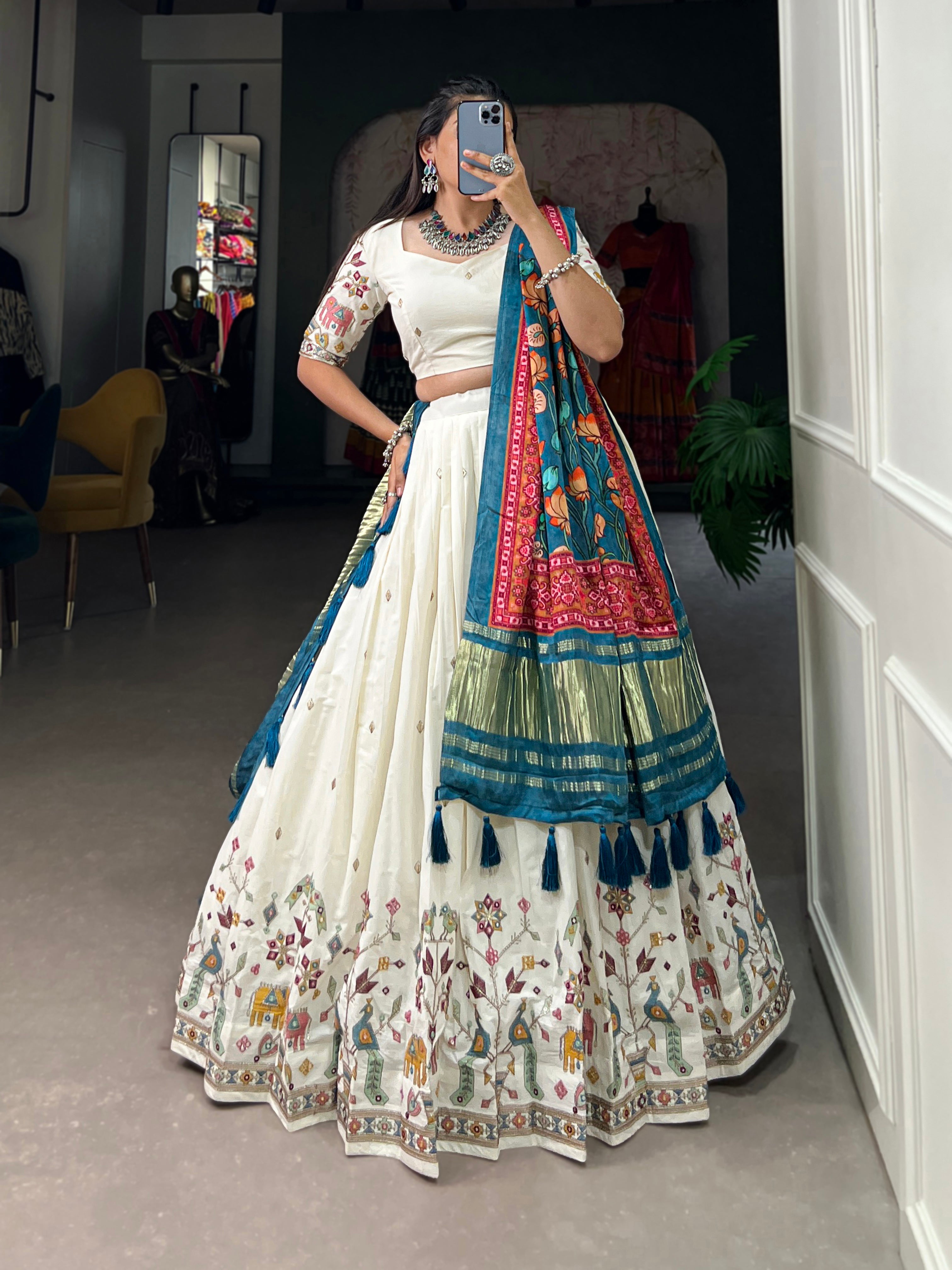 Sequins With Thread Embroidery Work Lehenga Choli