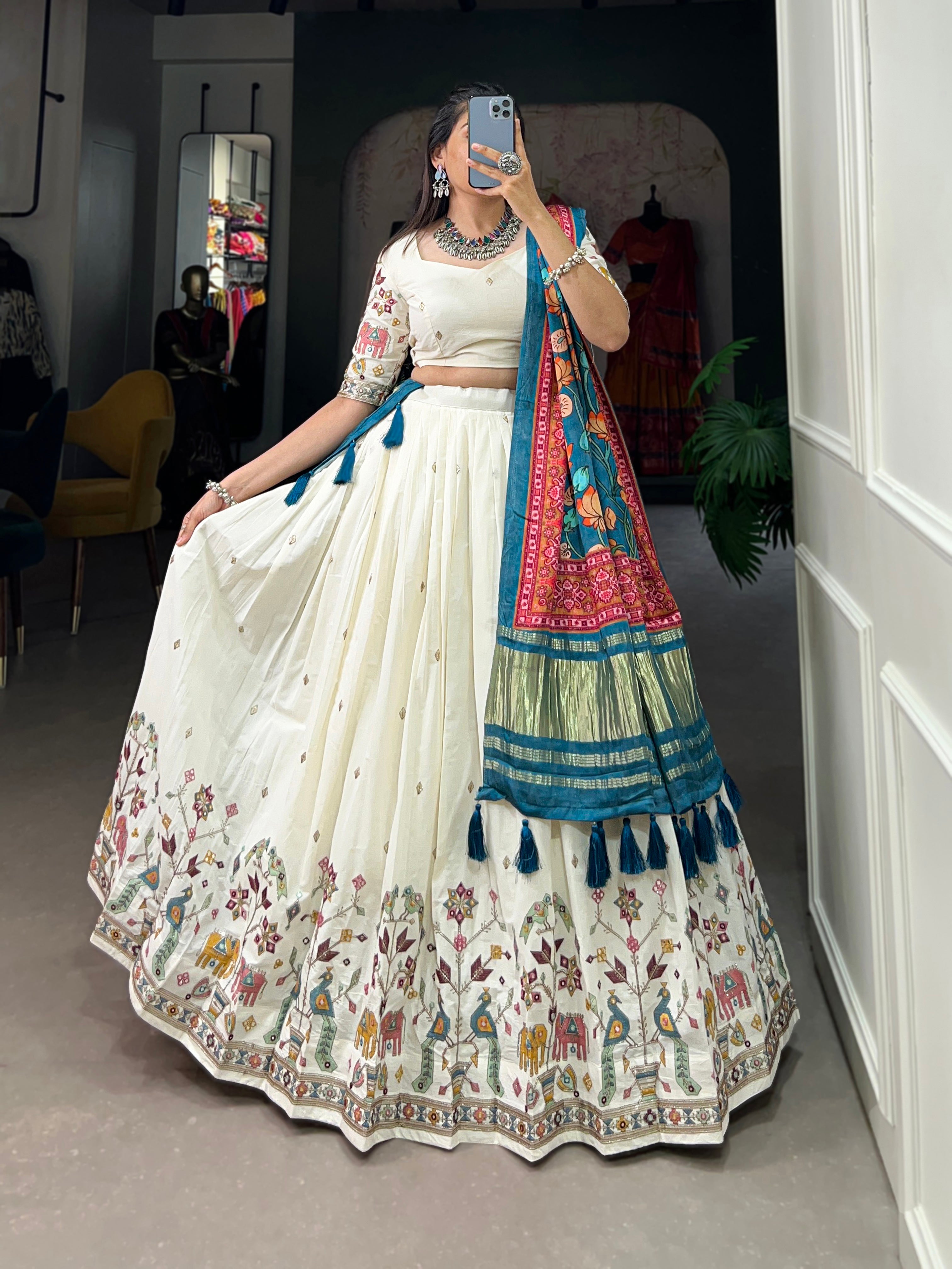 Sequins With Thread Embroidery Work Lehenga Choli