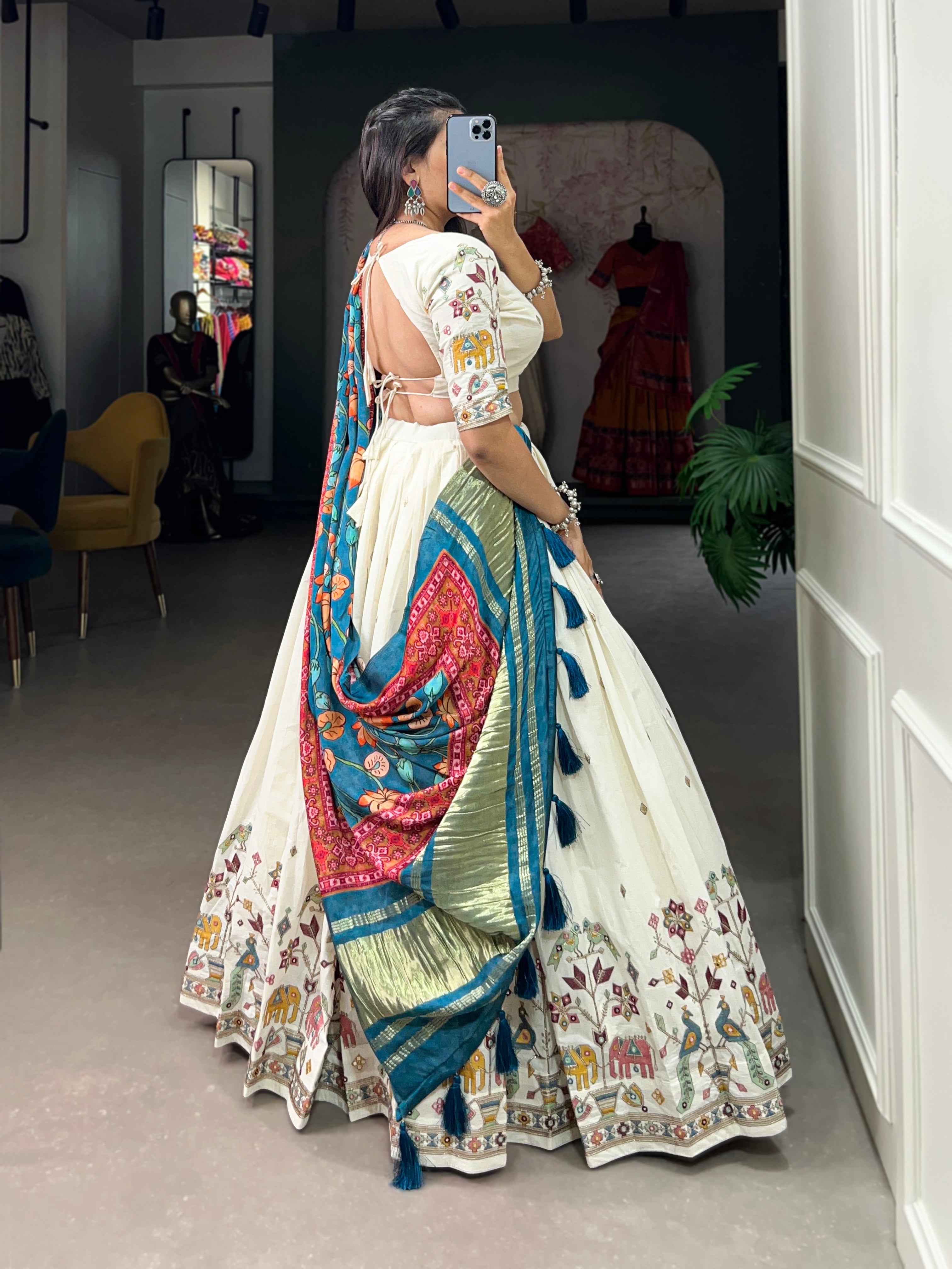 Sequins With Thread Embroidery Work Lehenga Choli