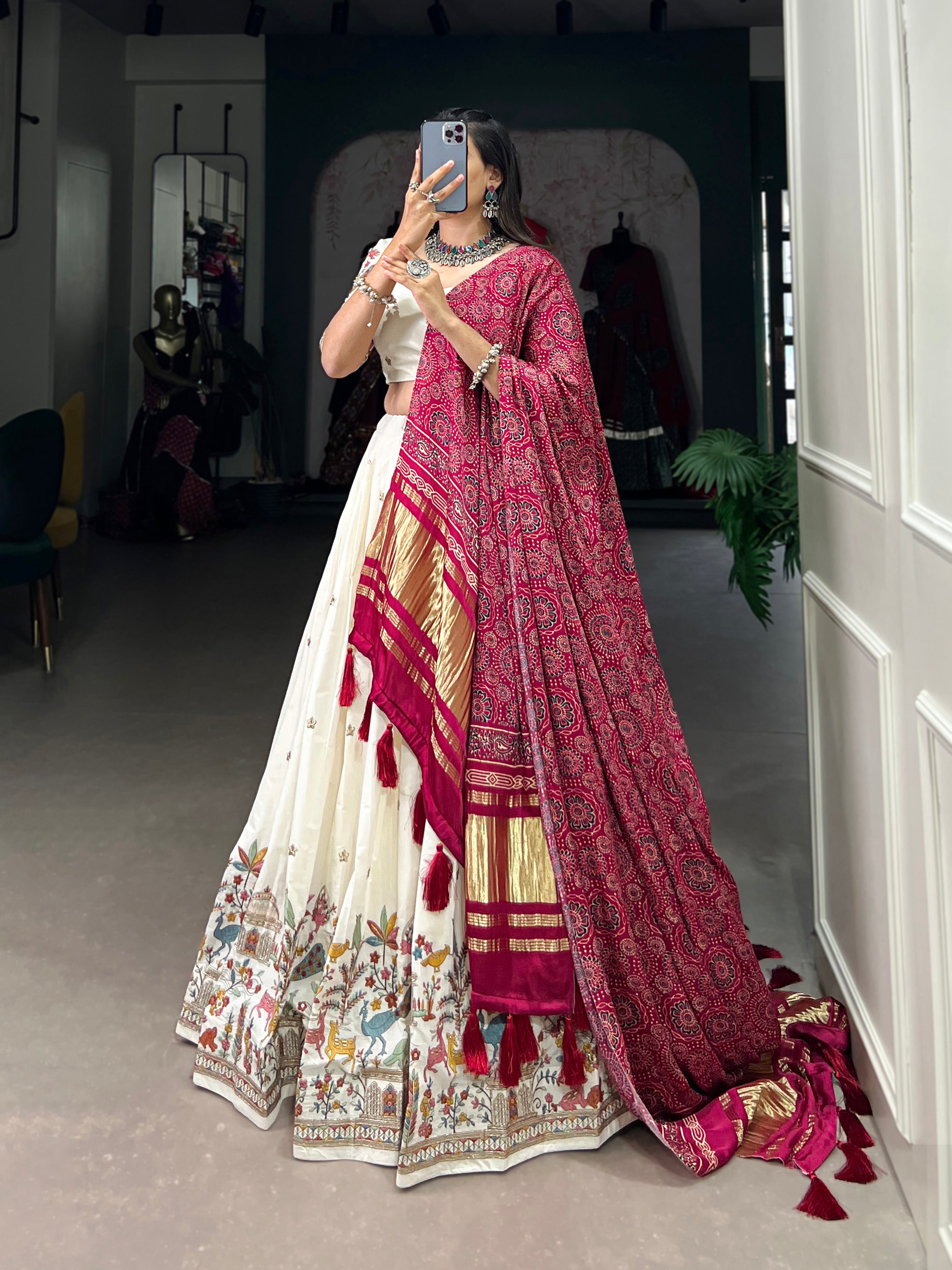 Sequins With Thread Embroidery Work Lehenga Choli