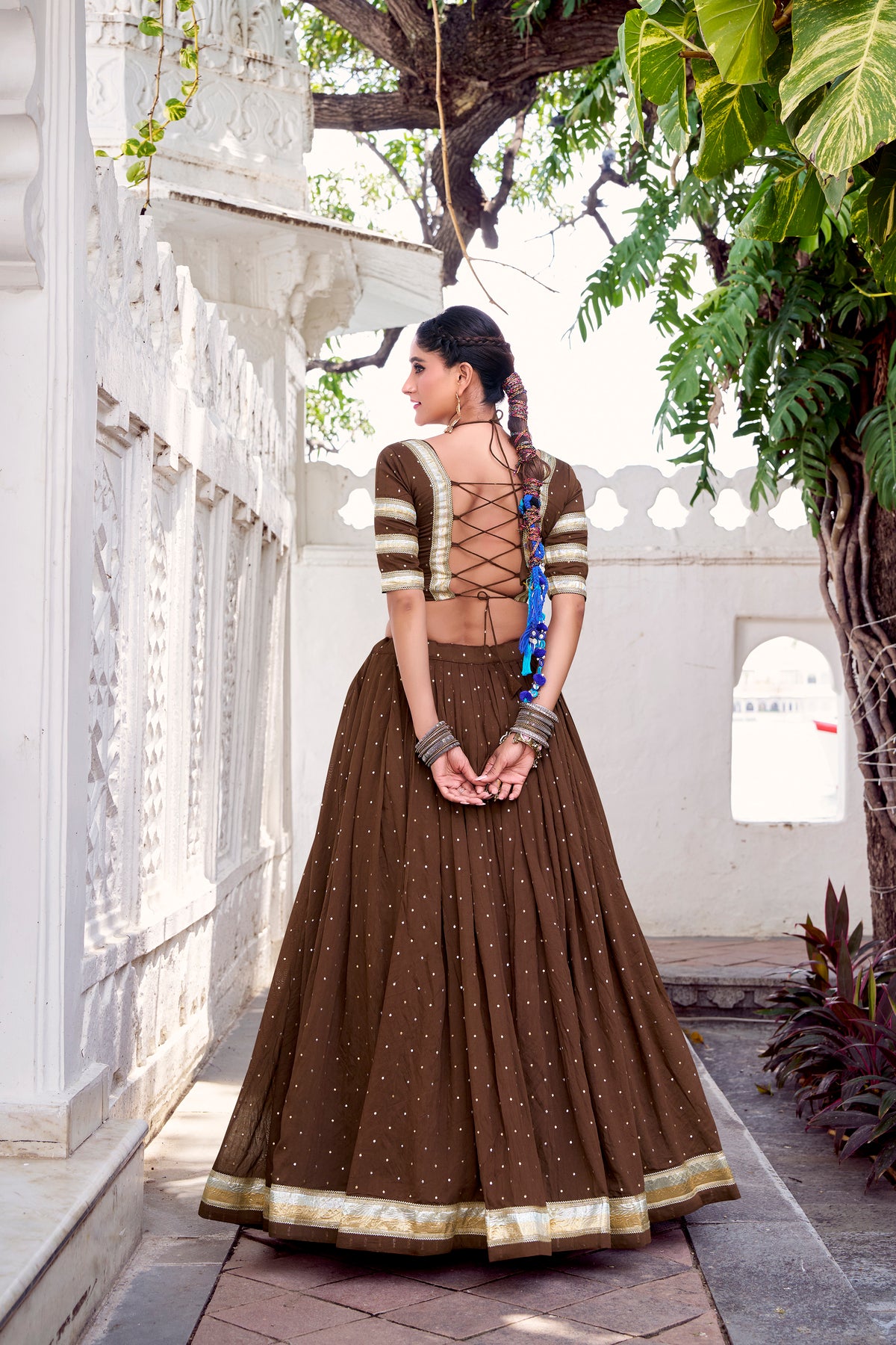 PURE CHANDERI ZARI WEAVING LEHENGA CHOLI SET FOR FESTIVE AND WEDDING SPECIAL