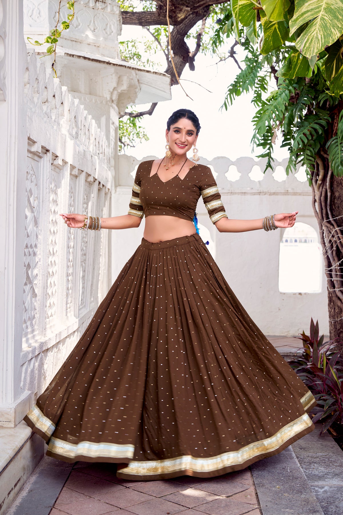 PURE CHANDERI ZARI WEAVING LEHENGA CHOLI SET FOR FESTIVE AND WEDDING SPECIAL