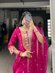 Sequins Thread Embroidered Silk Royal Style Sharara Set