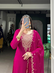 Sequins Embroidered Organza Suit Set For Women