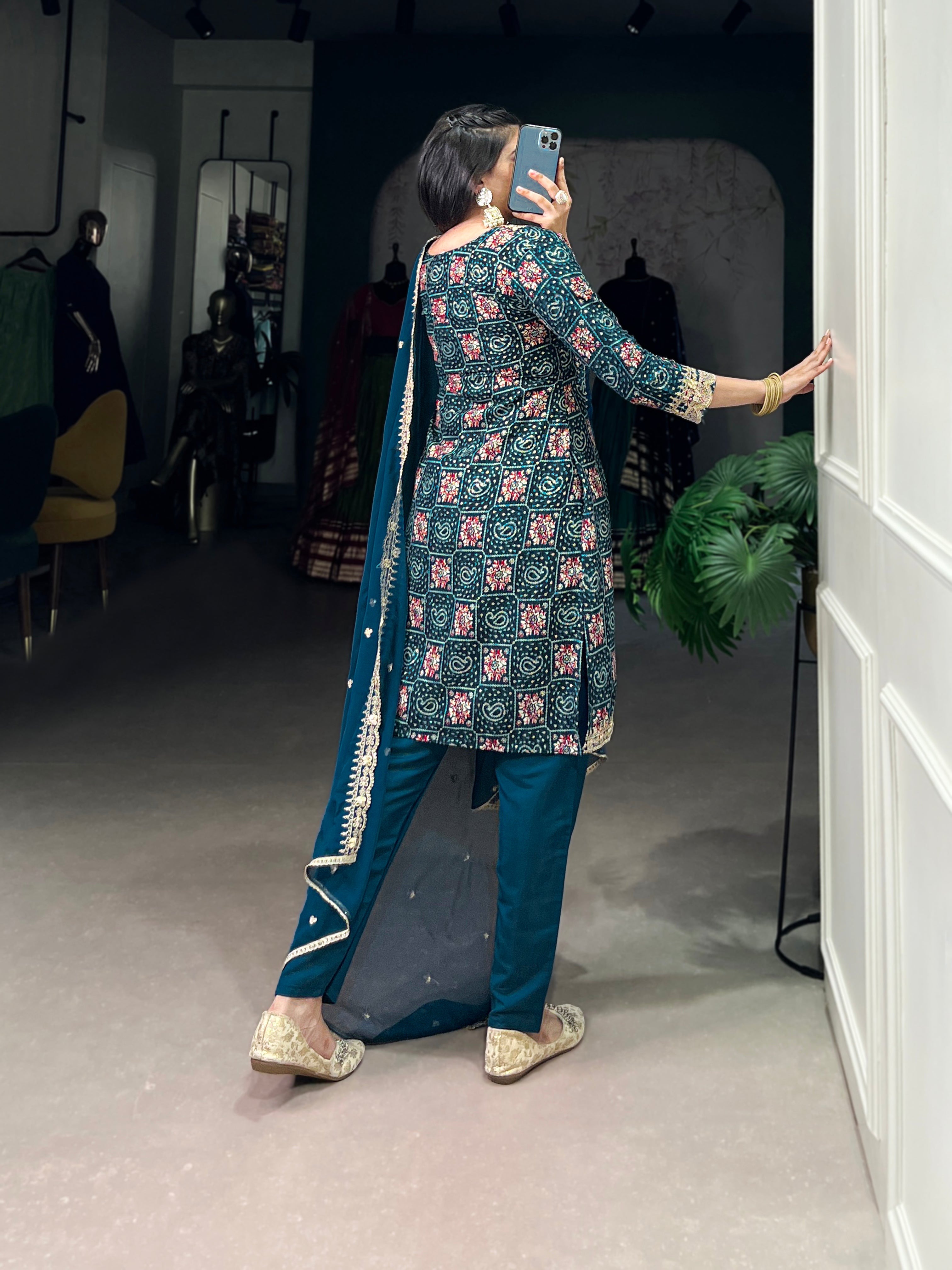 Stylish Pure Rayon Women Embroidered Suit Set With Dupatta